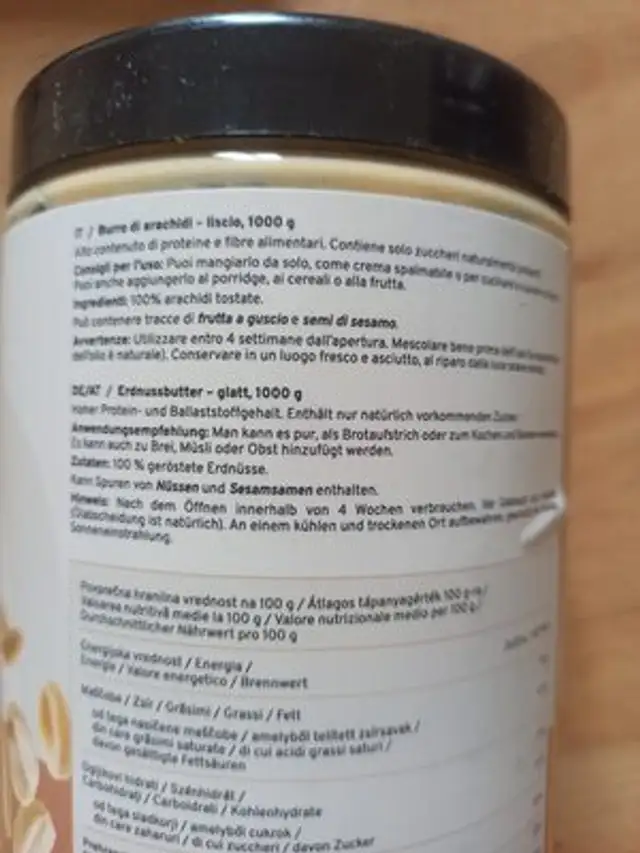 peanut butter ingredients label