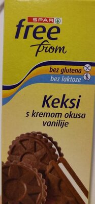 Piškoti z vanilijevo kremo brez glutena in laktoze front packaging