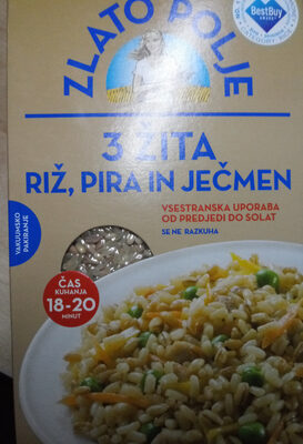 3 žita, riž, pira in ječmen