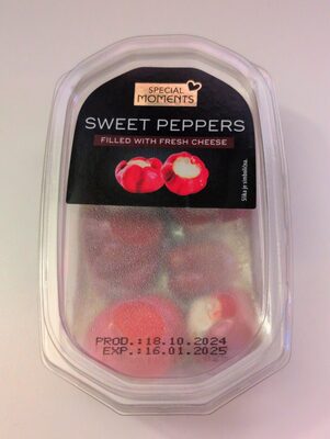 Sweet peepers filled with fresh cheese
