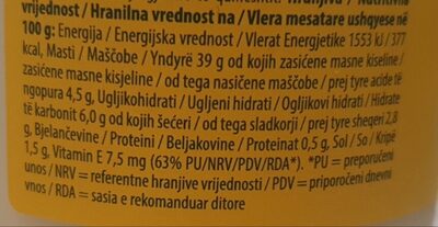 Lagana majoneza nutrition facts table