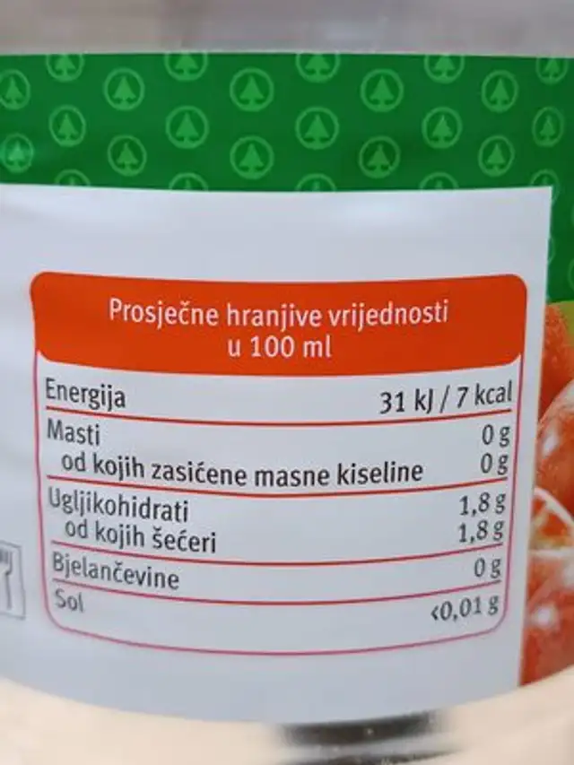 apple flavor nutrition facts table