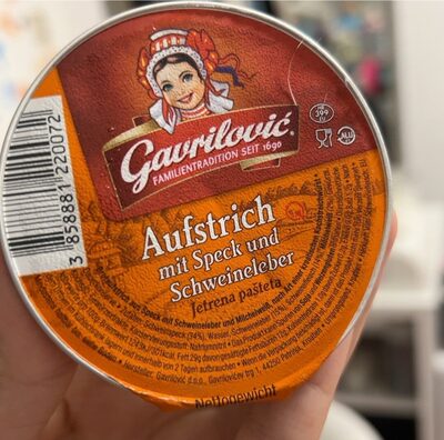 Pašteta nutrition facts table