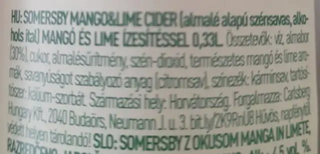 Unknown ingredients label
