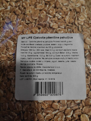 MY LIFE Cjelovite pšenične pahuljice
