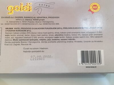 goldi extra ingredients label