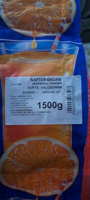 Saftorangen ingredients label