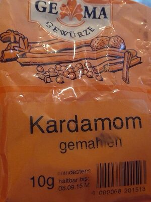 Kardamom, gemahlen front packaging