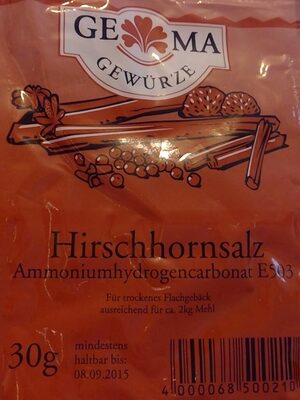 Hirschhornsalz front packaging