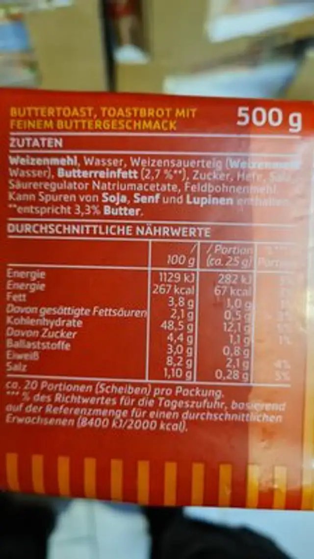 Unknown ingredients label