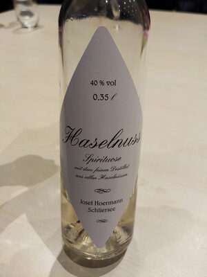 Haselnuss Spirituose front packaging