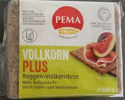 Vollkorn Plus Roggen-Vollkornbrot front packaging
