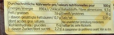 Frankenkorn Bio Eiweiss Brot 4000358661249 Eiweißreiches Bio  Natursauerteigbrot nutrition facts table