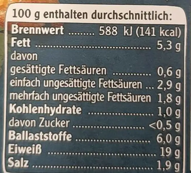 Mühlen Vegan Chicken Strips nutrition facts table