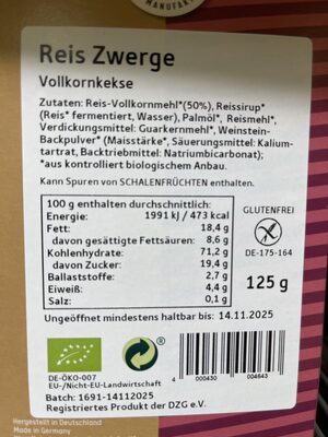 Reis Zwerge Glutenfrei