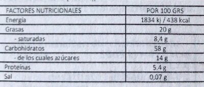 Reis-vanille-kipferl nutrition facts table