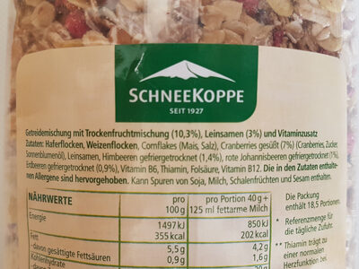 Herzensangelegenheiten ingredients label
