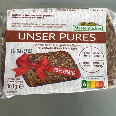 Unser Pures front packaging