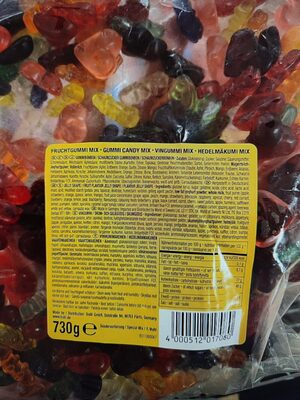 Fruchtgummi-Mix, Sondersortierung, II. Wahl [Gummispinnen] front packaging
