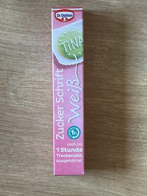 Zucker Schrift weiß