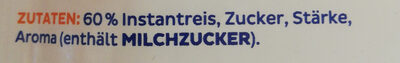 Milchreis (nach klassischer Art) ingredients label