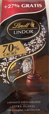 Lindor extra dunkel front packaging