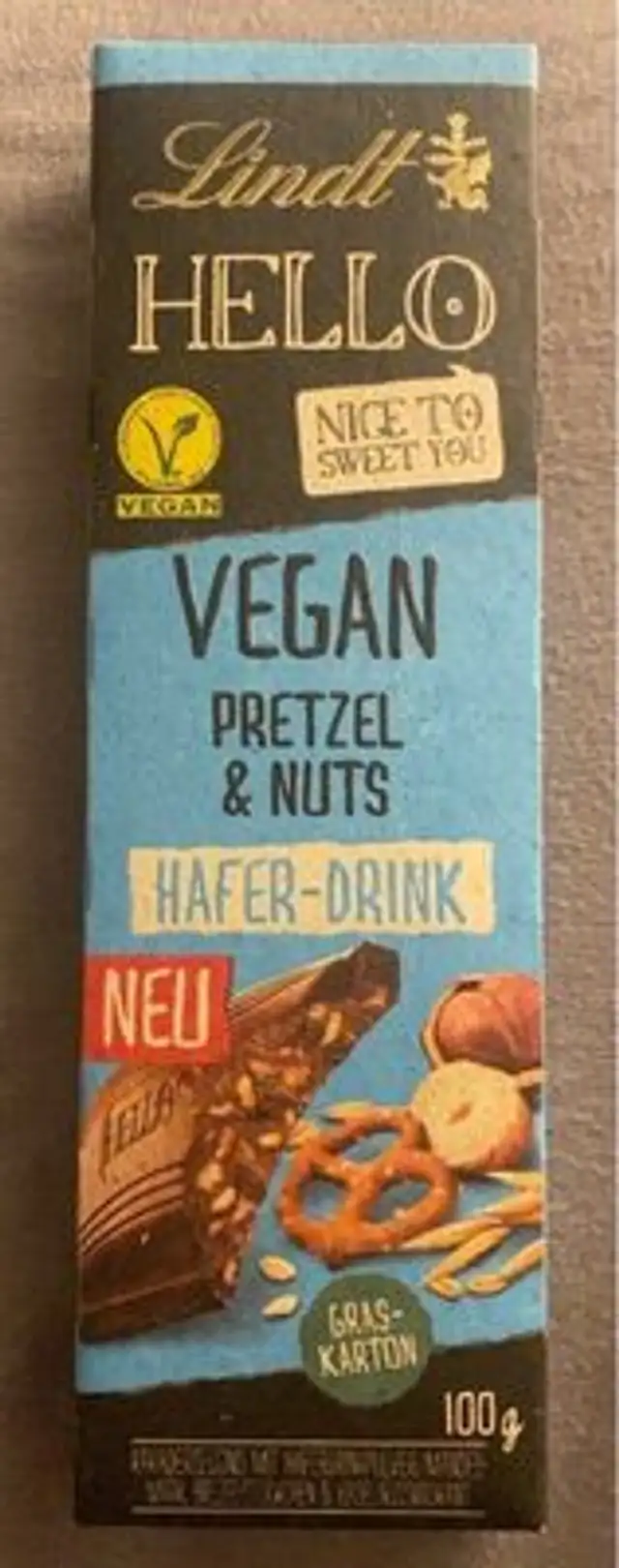 Schokolade Vegan front packaging