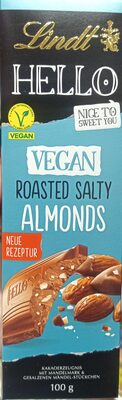 Vegan roasted salty almonds front packaging