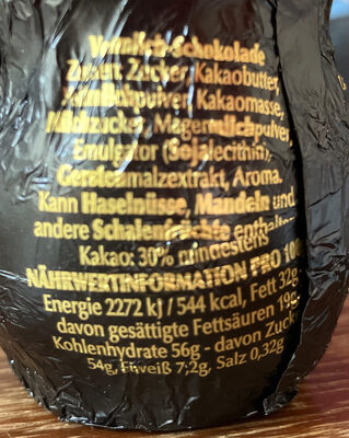 Schokoladen-Maulwurf nutrition facts table