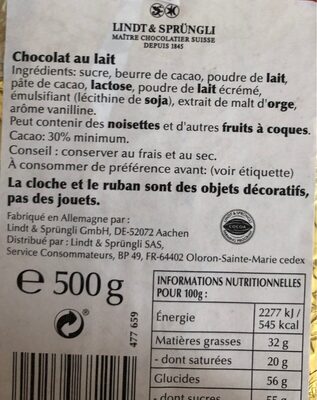 Lapin Or ingredients label