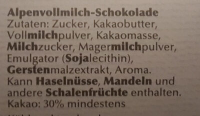 Hand-crafted Kissenpackung ingredients label