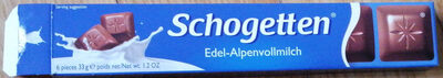 Edel-Alpenvollmilch front packaging