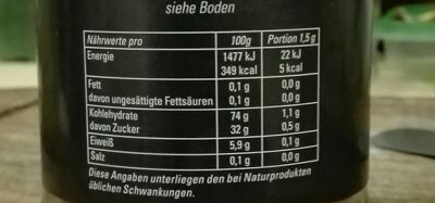 Dinkel Kaffee nutrition facts table