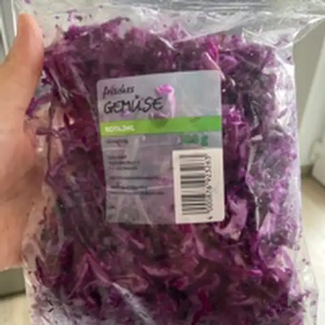 Rotkohl geschnitten