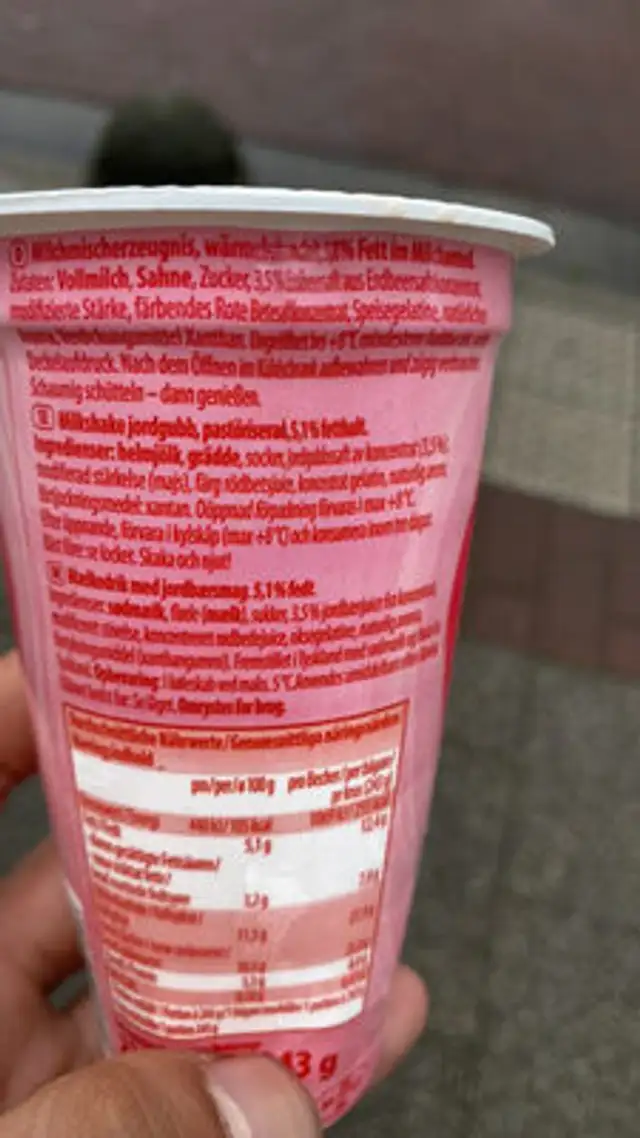 Unknown ingredients label