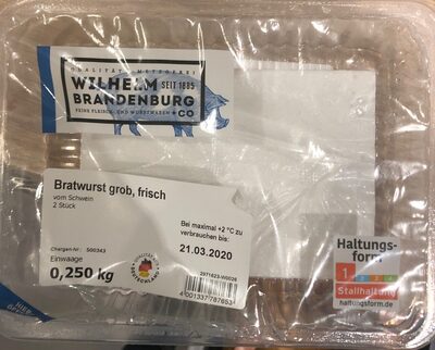 Bratwurst grob, frish front packaging