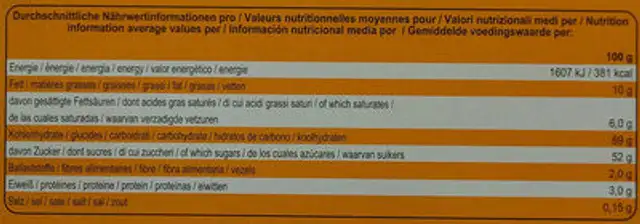 Soft Cake Cola-Zitrone nutrition facts table