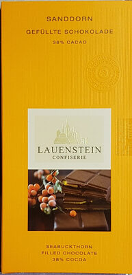 Sanddorn gefüllte Schokolade front packaging