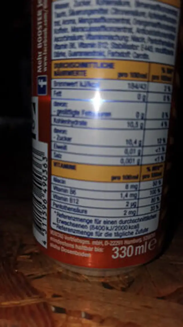 Unknown ingredients label