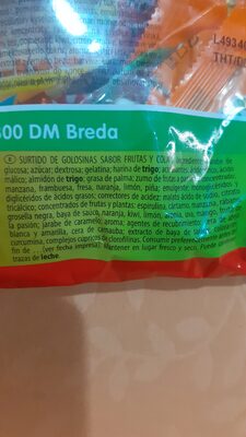 Sweet or sour ingredients label