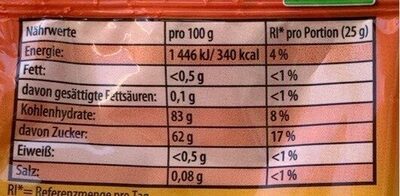 Surf Trip Sauer nutrition facts table