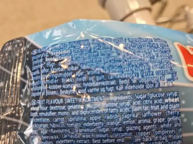 Fan Party ingredients label