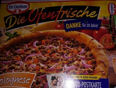 Pizza bolognaise front packaging