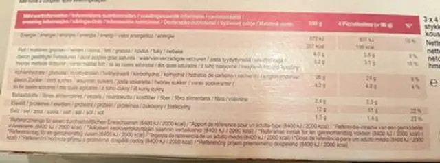Piccolisima prosciutto ingredients label