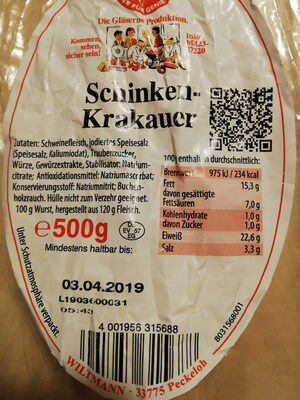 Schinken-Krakauer front packaging