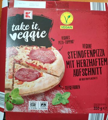 Vegane Steinofenpizza mit herzhaftem Aufschnitt front packaging