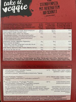 Vegane Steinofenpizza mit herzhaftem Aufschnitt nutrition facts table