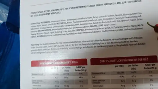 Unknown ingredients label