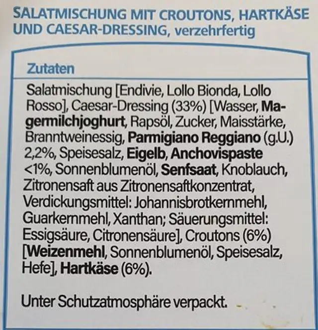Unknown ingredients label