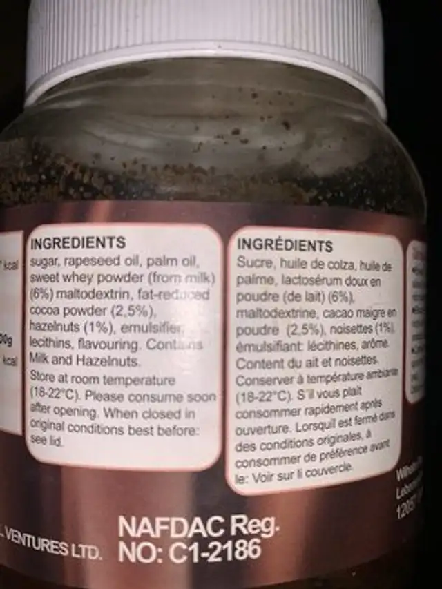 Unknown ingredients label